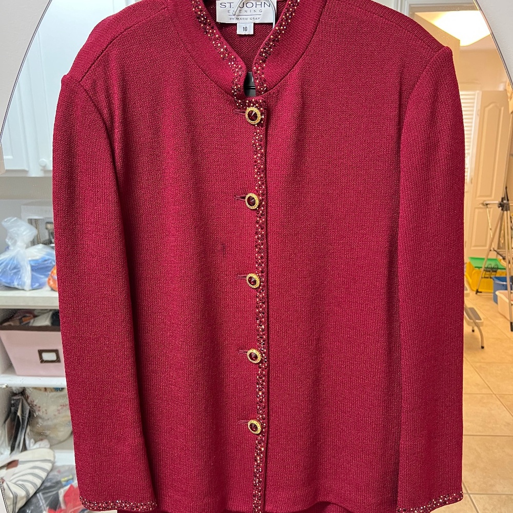 St. John Knitted Blazer and Skirt Suit